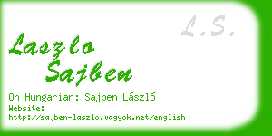 laszlo sajben business card