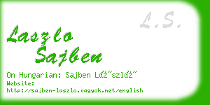 laszlo sajben business card